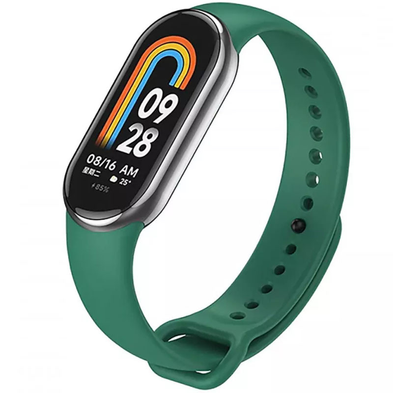 Силиконовый ремешок для Xiaomi Mi Band 8/9 (Зеленый / Dark green)