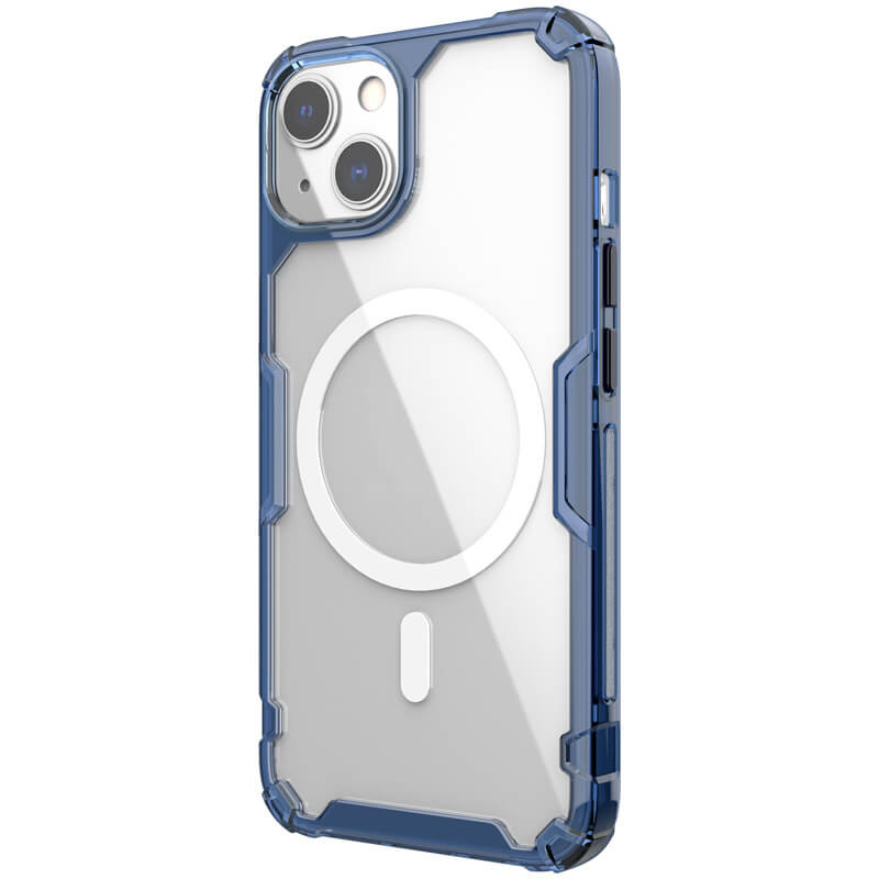 Фото TPU чехол Nillkin Nature Pro Magnetic для Apple iPhone 13 / 14 (6.1") (Синий (прозрачный)) в магазине vchehle.ua