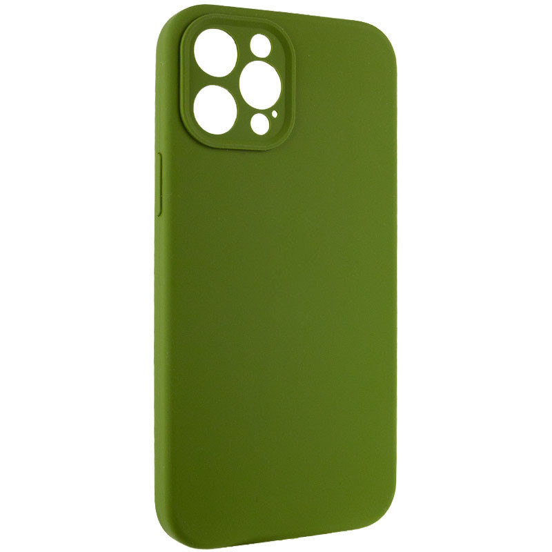 Фото Чохол Silicone Case Full Camera Protective (AA) NO LOGO на Apple iPhone 12 Pro (6.1") (Зелений / Dark Olive) на vchehle.ua