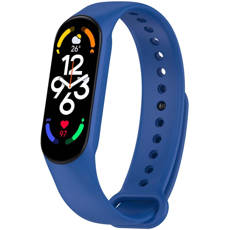 Силиконовый ремешок для Xiaomi Mi Band 7/6/5/4/3 (Синий / Blue)