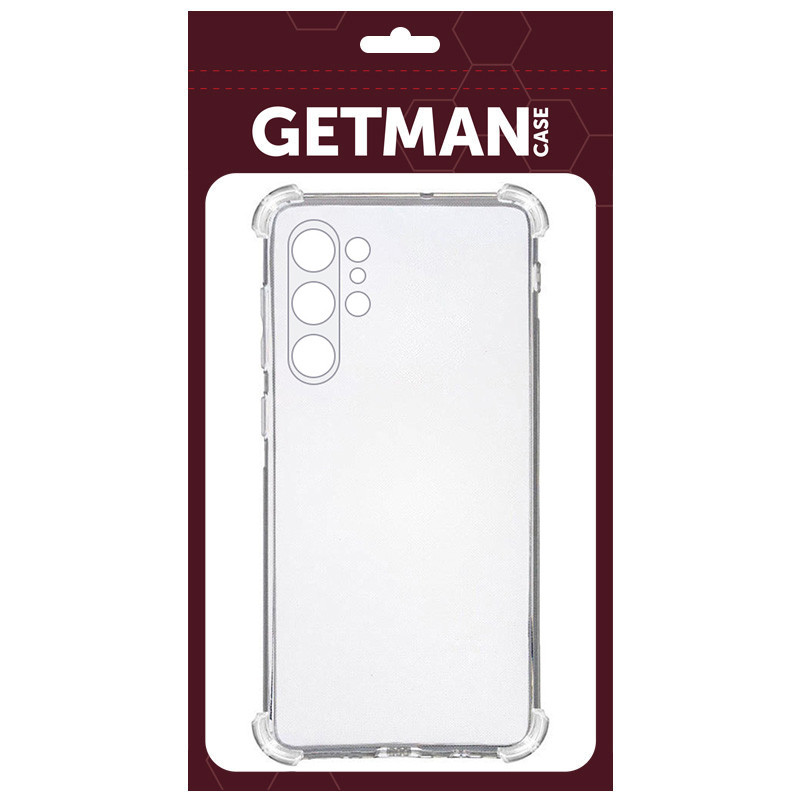 TPU чохол GETMAN Ease logo посилені кути Full Camera на Samsung Galaxy S22 Ultra (Прозорий (прозорий)) в магазині vchehle.ua