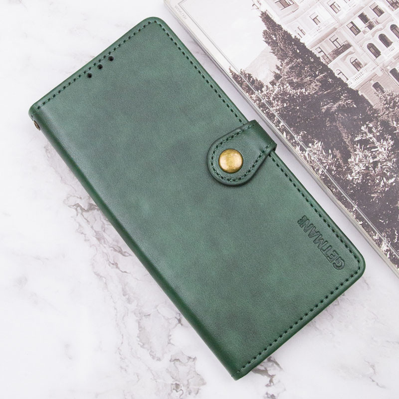 Купити Шкіряний чохол-книжка GETMAN Gallant (PU) для Xiaomi Redmi Note 14 Pro 4G (Зелений) на vchehle.ua