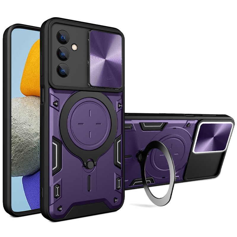 Ударопрочный чехол Bracket case with Magnetic для Samsung Galaxy A15 4G/5G (Purple)