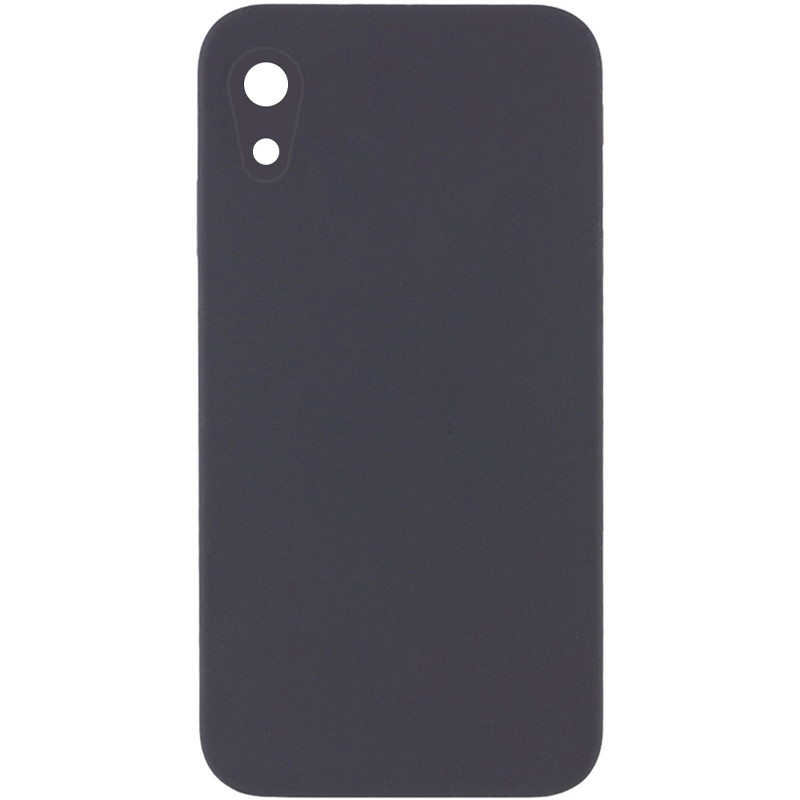 Silicone Case Square Full Camera Protective (AA) NOLOGO на Apple iPhone XR (6.1") (Сірий / Dark Gray)