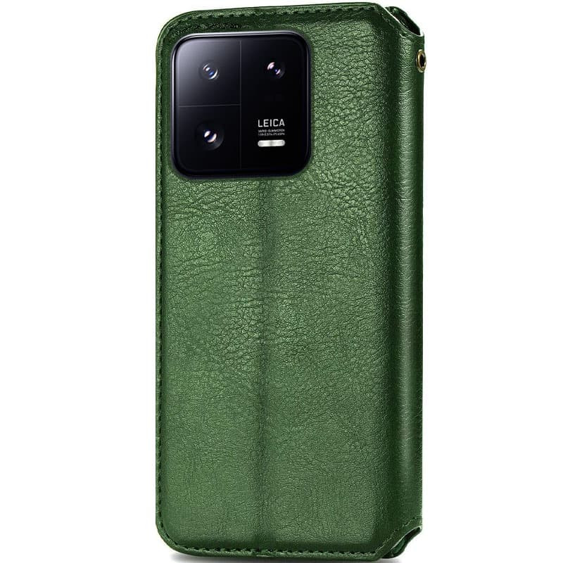 Фото Кожаный чехол книжка GETMAN Cubic (PU) для Xiaomi 13 (Зеленый) в магазине vchehle.ua