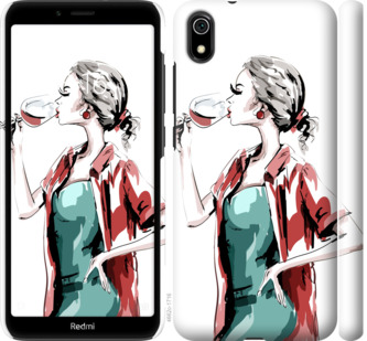 

Чехол Девушка с бокалом для Xiaomi Redmi 7A 841652