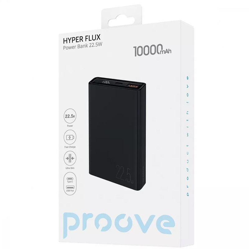 Фото Портативний ЗП Proove Hyper Flux 22.5W 10000 mAh (Black) в маназині vchehle.ua