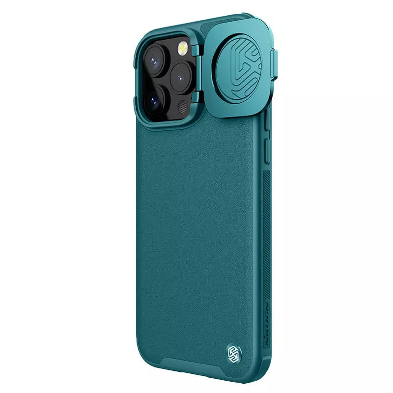 Фото Шкіряна накладка Nillkin Camshield Leather Prop на Apple iPhone 15 Pro (6.1") (Green) в маназині vchehle.ua