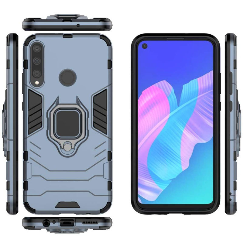 Фото Ударопрочный чехол Transformer Ring for Magnet для Huawei P40 Lite E / Y7p (2020) (Серый / Metal slate) в магазине vchehle.ua