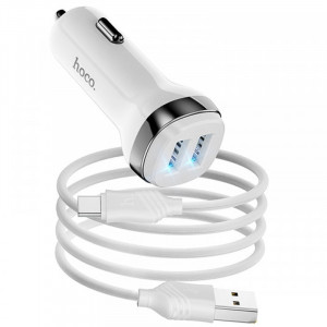 АЗП Hoco Z40 Superior 2.4A (2USB-A) + кабель USB to Type-C