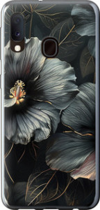 Чохол Чорні квіти на Samsung Galaxy A20e A202F
