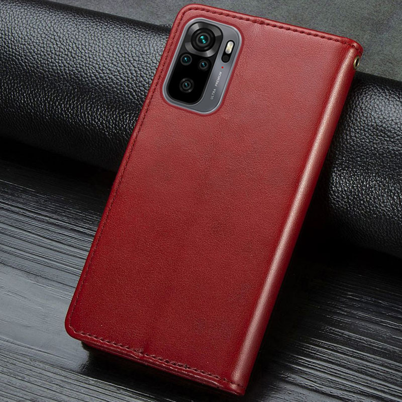 Замовити Шкіряний чохол-книжка GETMAN Gallant (PU) для Xiaomi Redmi Note 10 / Note 10s (Червоний) на vchehle.ua