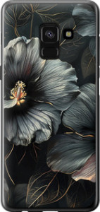 Чехол Черные цветы для Samsung Galaxy A8 2018 A530F