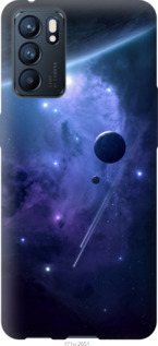 Чехол Планеты в синем космосе для Oppo Reno6 5G 1577010