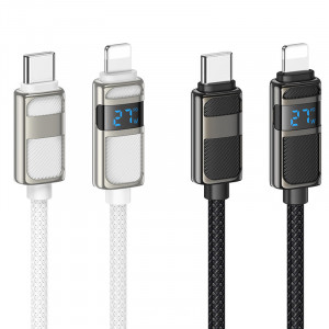 Дата кабель Hoco U137 Line with display Type-C to Lightning 27W (1.2m)