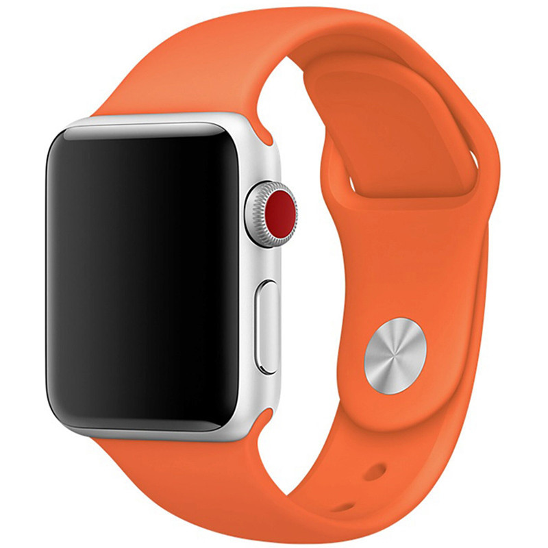 Силіконовий ремінець на Apple watch 42mm/44mm/45mm/49mm (Помаранчевий / Apricot)