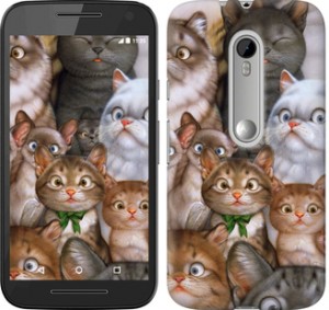 Чехол коты для Motorola Moto G3
