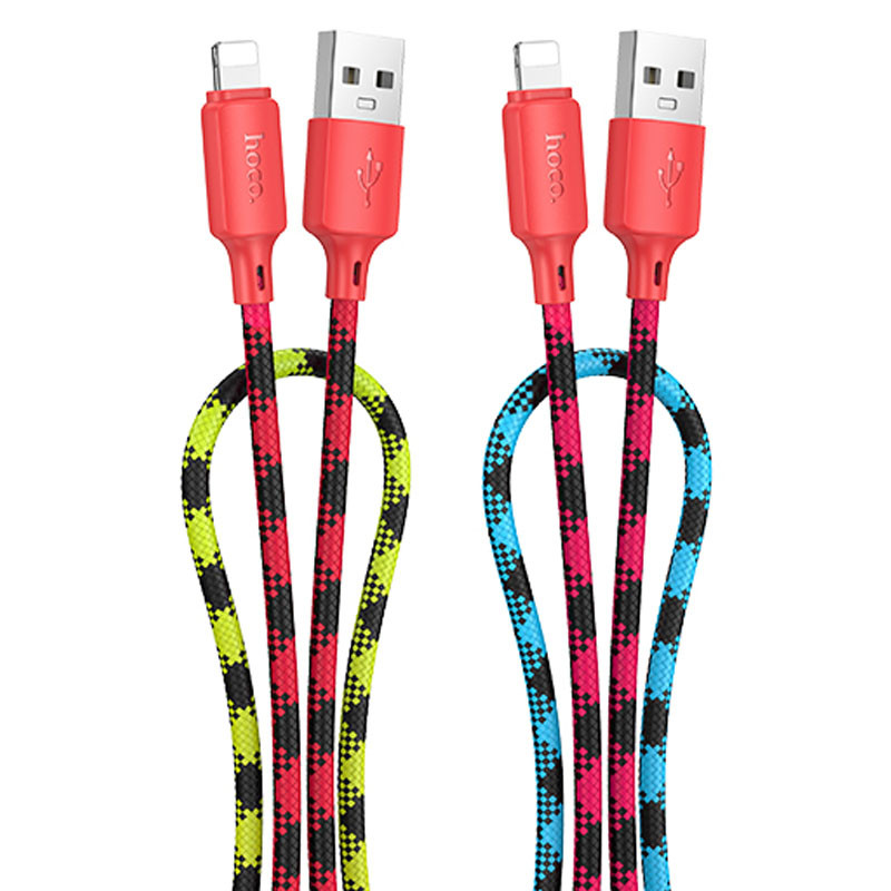 Дата кабель Hoco X116 Meridian USB to Lightning 2.4A (1m) (Gradient Red Mix)