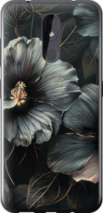 Чехол Черные цветы для Nokia 3.2