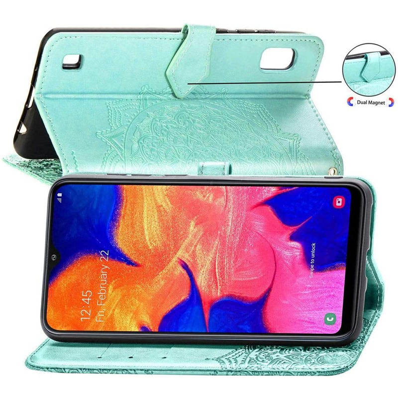 Купить Кожаный чехол-книжка Art Case с визитницей для Samsung Galaxy A10 (A105F) (Бирюзовый) на vchehle.ua