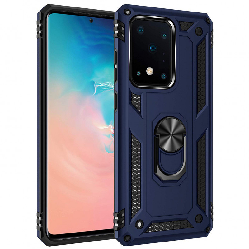 Фото Ударостійкий чохол Serge Ring for Magnet на Samsung Galaxy S20 Ultra (Темно синій) в маназині vchehle.ua