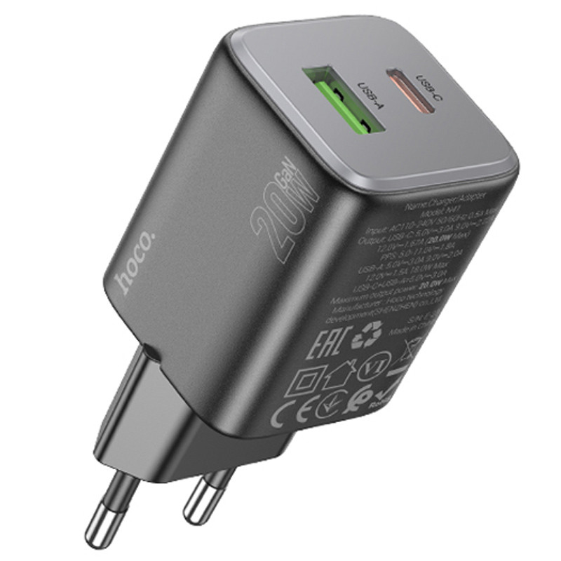 МЗП Hoco N41 Almighty PD20W+QC3.0 (1USB-A/1C) (Black)