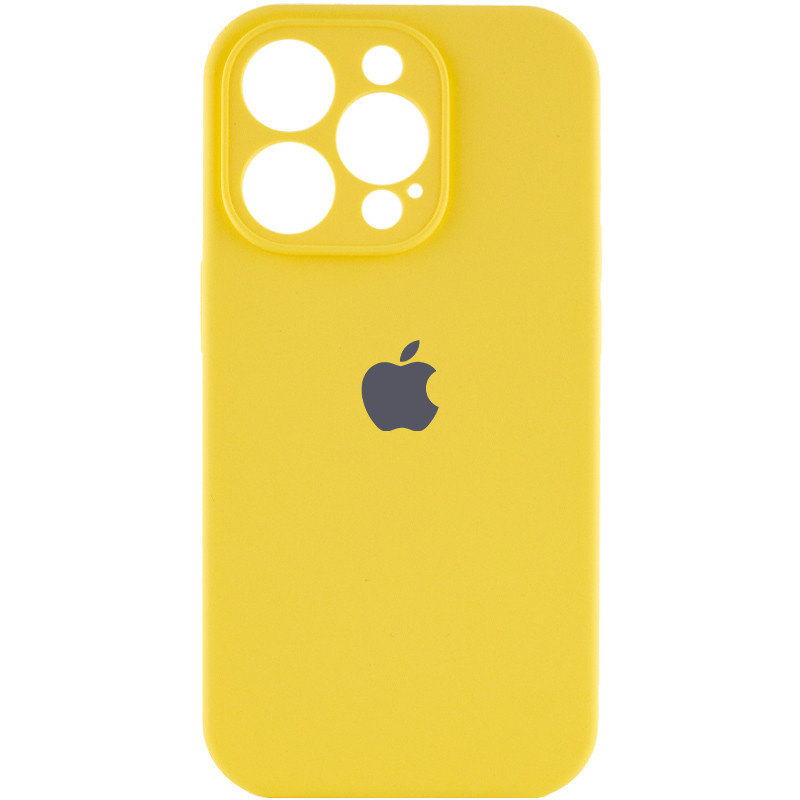 Чехол Silicone Case Full Camera Protective (AA) для Apple iPhone 15 Pro (6.1") (Желтый / Yellow)