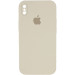 Чохол Silicone Case Square Full Camera Protective (AA) на Apple iPhone XS / X (5.8") (Бежевий / Antigue White)