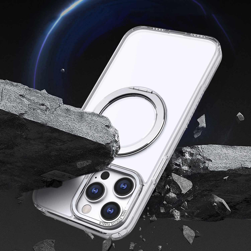 Фото Чохол TPU+PC Empire with Magnetic Safe and Ring для Apple iPhone 14 Pro Max (6.7") (Clear) в маназині vchehle.ua