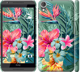 

Чехол Тропические цветы v1 для HTC Desire 820 844941