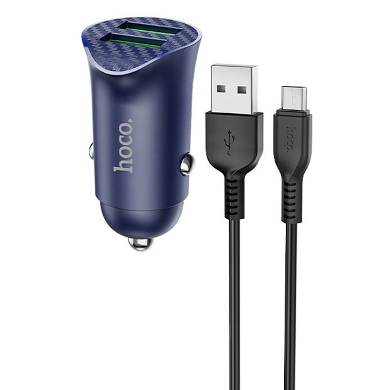 

АЗП Hoco Z39 QC3.0 (2USB) + MicroUSB (Синій) 1097330