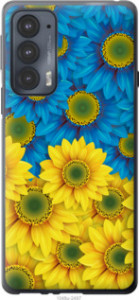 Чехол Жёлто-голубые цветы для Motorola Edge 20