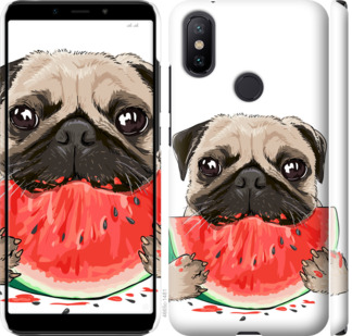 

Чехол Мопс и арбуз для Xiaomi Mi 6X 843771