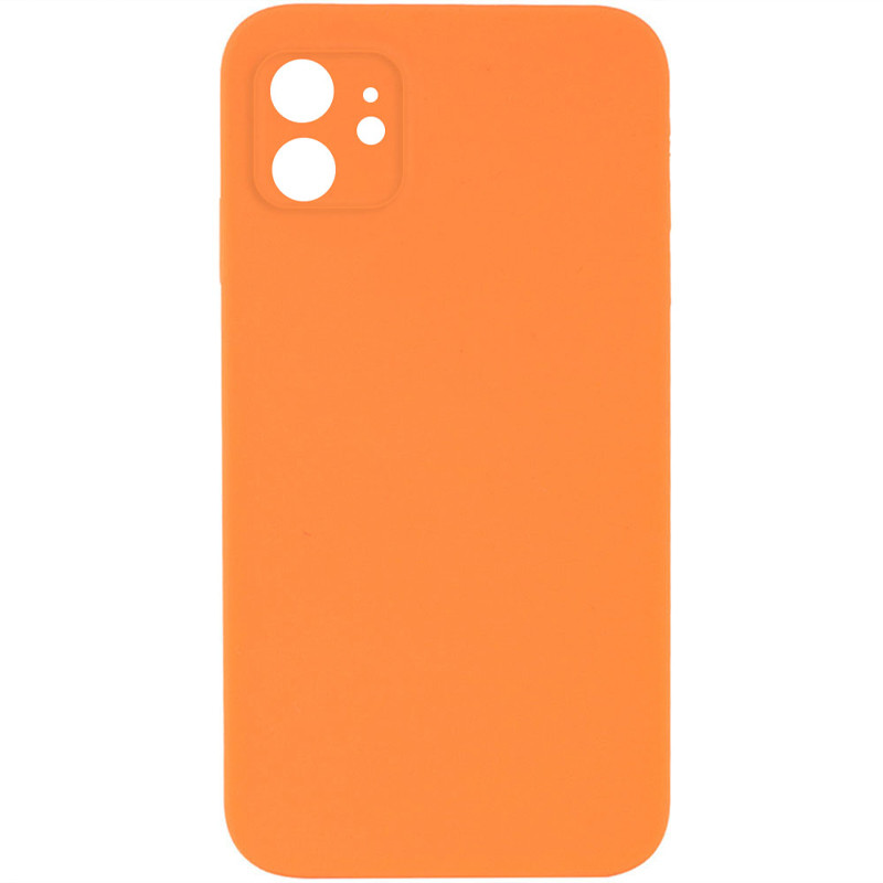 Silicone Case Square Full Camera Protective (AA) NOLOGO для Apple iPhone 11 (6.1") (Оранжевый / Papaya)