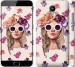Чехол Девушка с цветами v2 для Meizu M2 Note