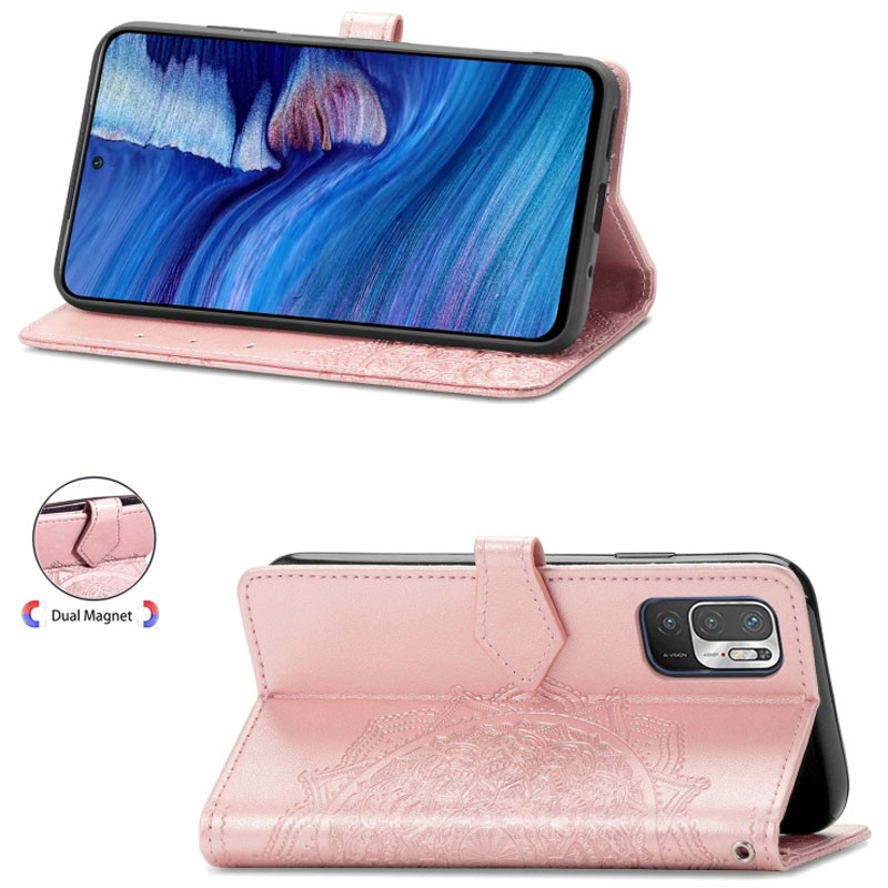 Кожаный чехол-книжка Art Case с визитницей для Xiaomi Redmi Note 10 5G / Poco M3 Pro (Розовый) в магазине vchehle.ua