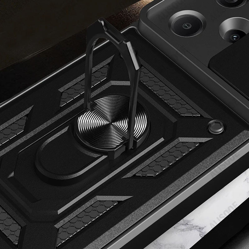 Фото Ударопрочный чехол Camshield Serge Ring для Xiaomi Redmi Note 13 Pro+ (Черный) в магазине vchehle.ua