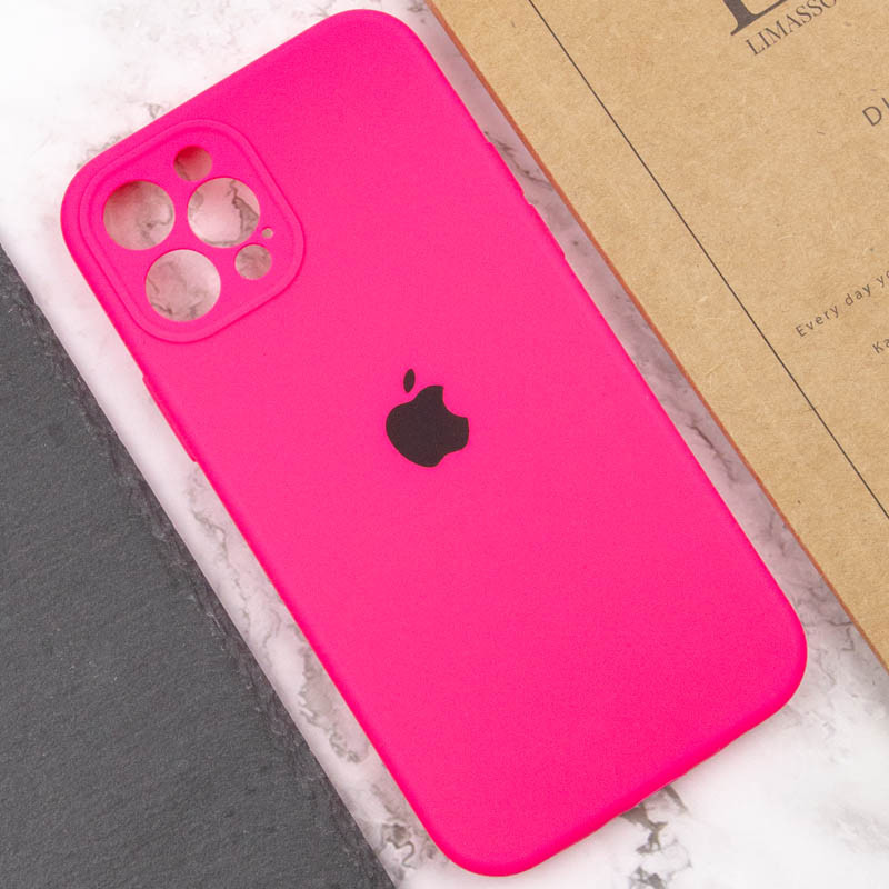 Чехол Silicone Case Full Camera Protective (AA) для Apple iPhone 12 Pro (6.1") (Розовый / Barbie pink) в магазине vchehle.ua