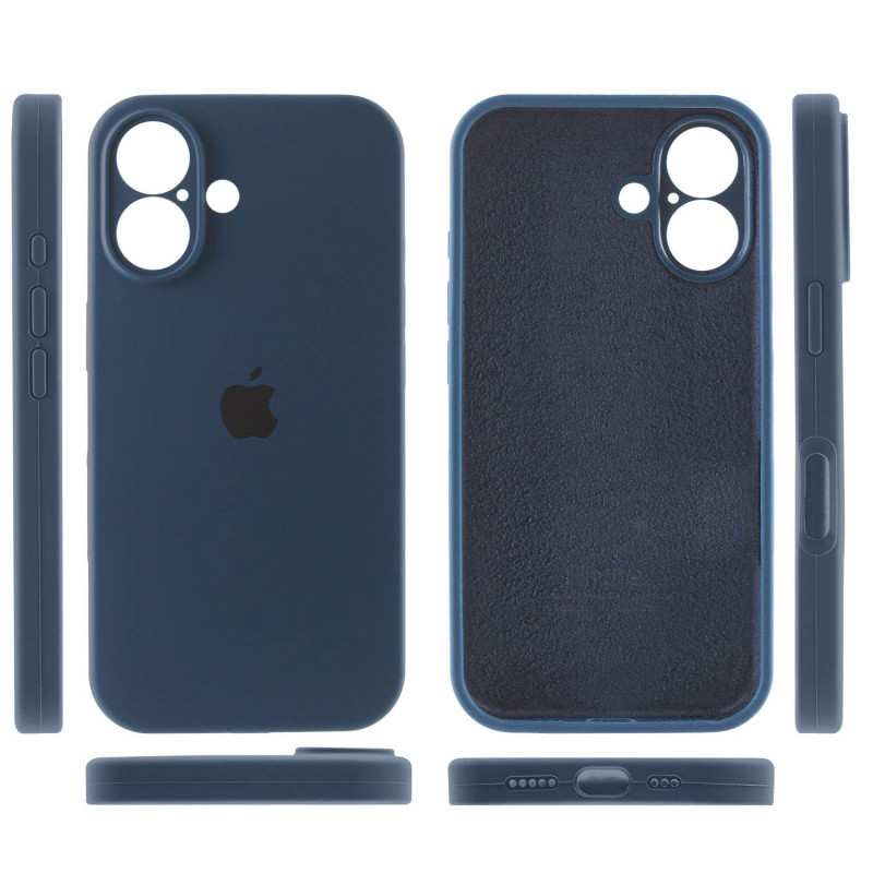 Чехол Silicone Case Full Camera Protective (AA) для Apple iPhone 16 (6.1") (Синий / Abyss Blue) в магазине vchehle.ua