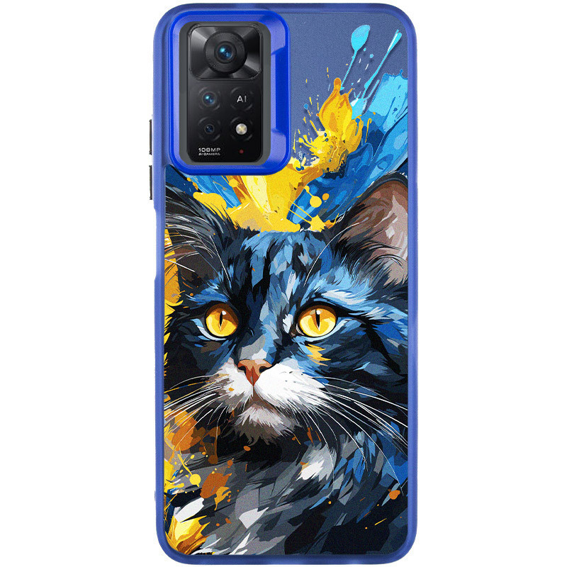 TPU+PC чехол TakiTaki Magic glow для Xiaomi Redmi Note 11 Pro 4G/5G / 12 Pro 4G (Cat / Blue)