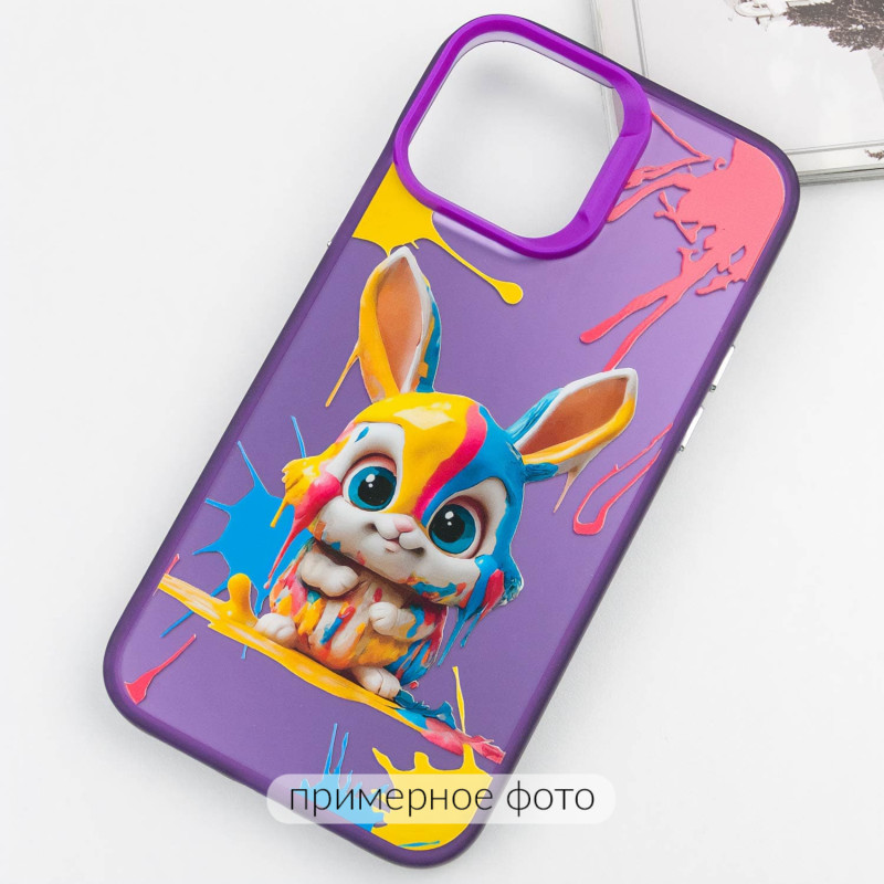 Фото TPU+PC чехол TakiTaki Graffiti magic glow для Samsung Galaxy S21 Ultra (Funny bunny / Purple) в магазине vchehle.ua