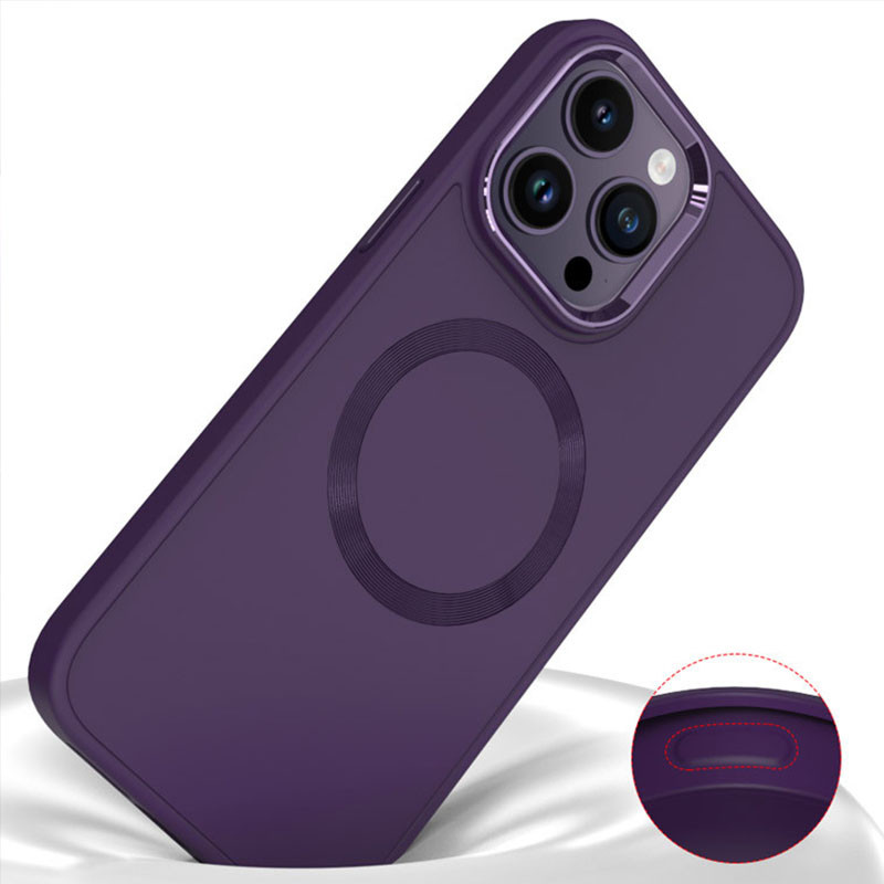 Купити TPU чохол Bonbon Metal Style with Magnetic safe на Apple iPhone 15 Pro (6.1") (Фіолетовий / Dark Purple) на vchehle.ua