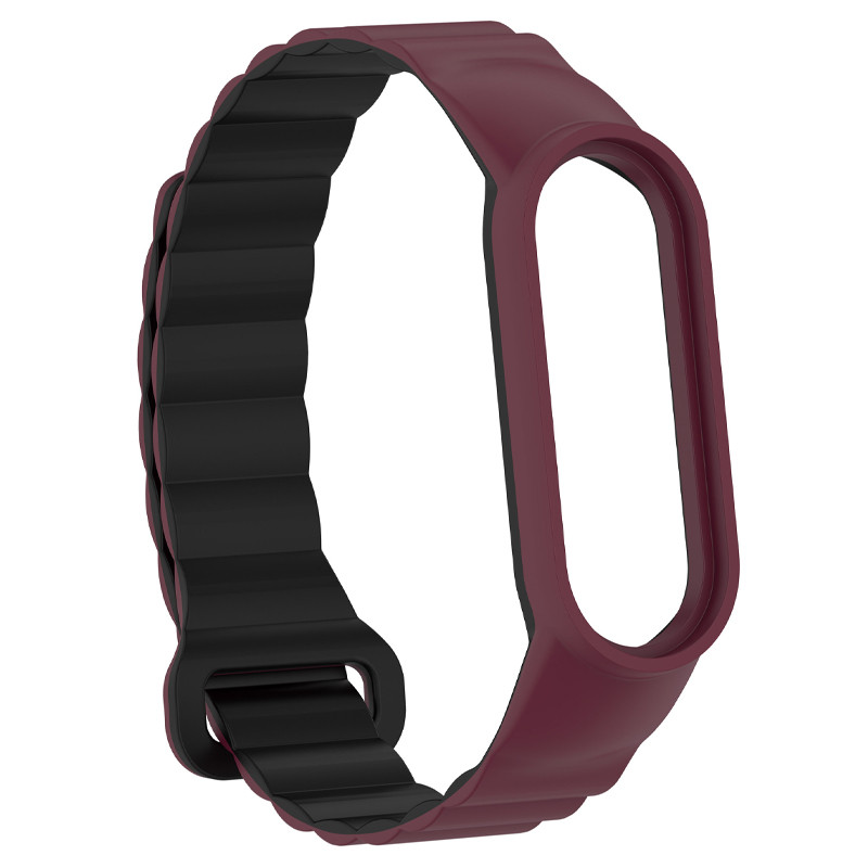 Фото Ремешок Dual-color Magnetic для Xiaomi Mi Band 9/8 (Plum / Black) в магазине vchehle.ua