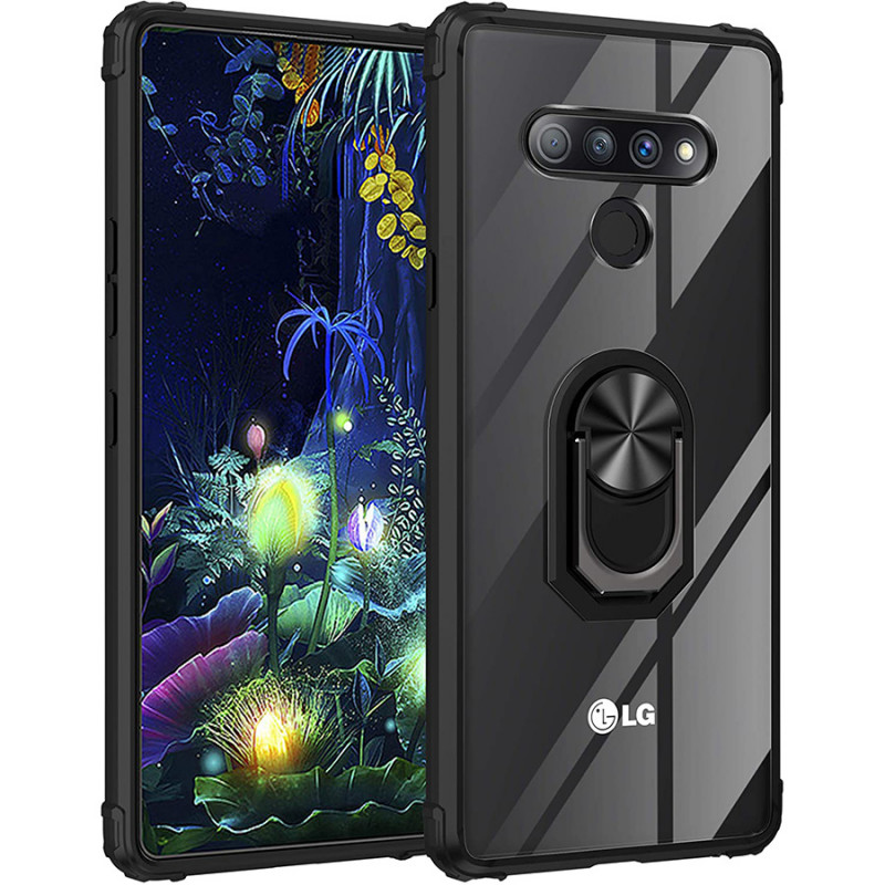 

TPU+PC чехол Deen TransparentRing for Magnet на LG Stylo 6 (Чорний / Чорний) 910105