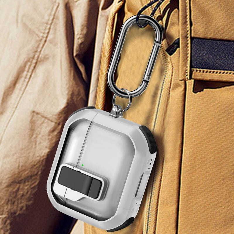 Заказать Футляр противоударный Locking Button для наушников Airpods 4 (White) на vchehle.ua