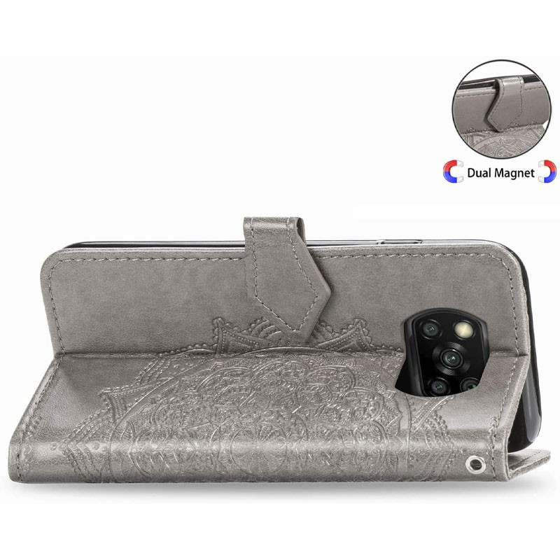 Фото Шкіряний чохол-книжка Art Case з візитницею на Xiaomi Poco X3 NFC / Poco X3 Pro (Сірий) в маназині vchehle.ua