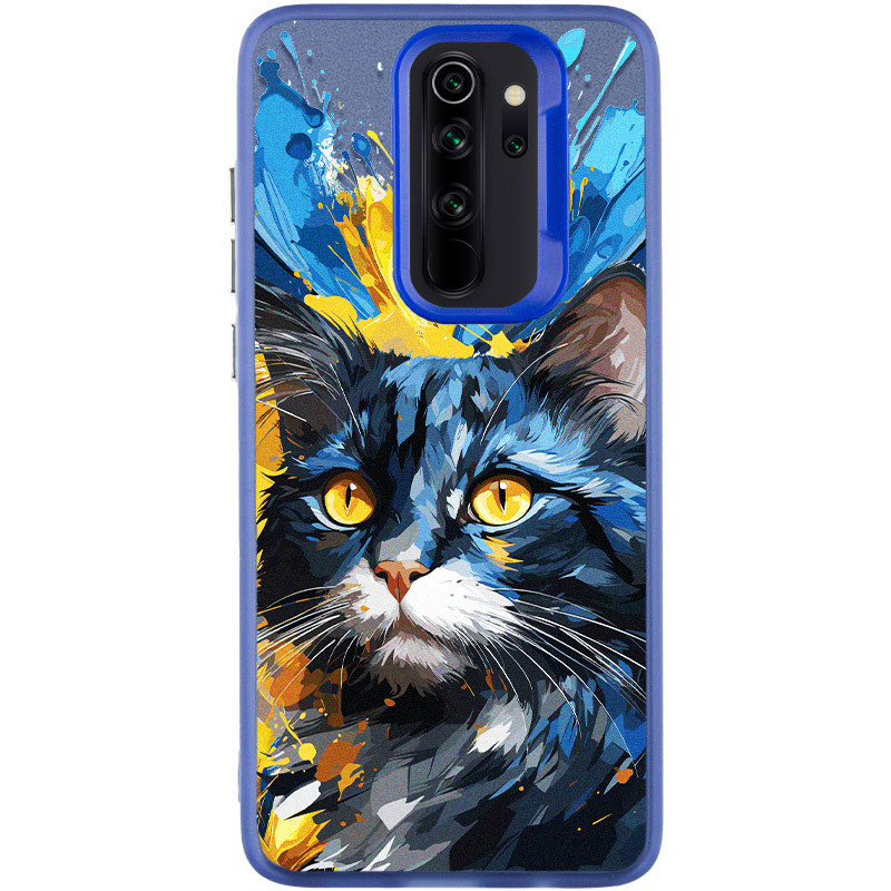 TPU+PC чохол TakiTaki Magic glow на Xiaomi Redmi Note 8 Pro (Cat / Blue)