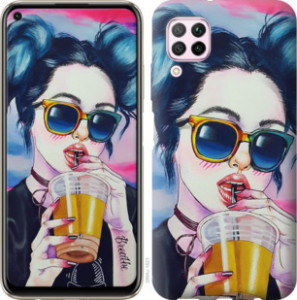 Чехол Арт-девушка в очках для Huawei Nova 6SE