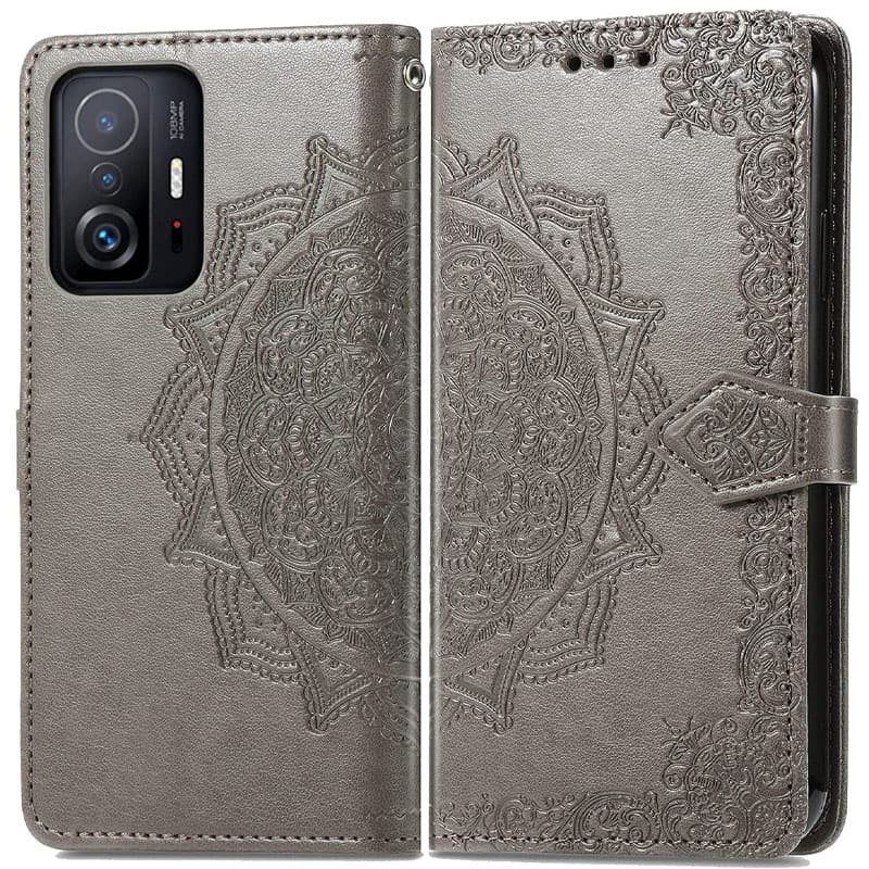 Фото Кожаный чехол-книжка Art Case с визитницей для Xiaomi 11T / 11T Pro (Серый) на vchehle.ua