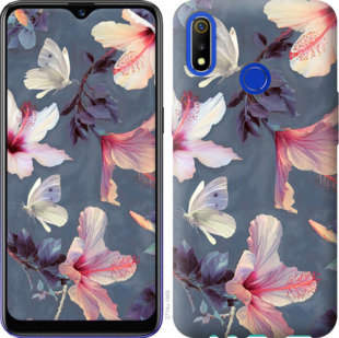 Чехол Нарисованные цветы для Realme 3